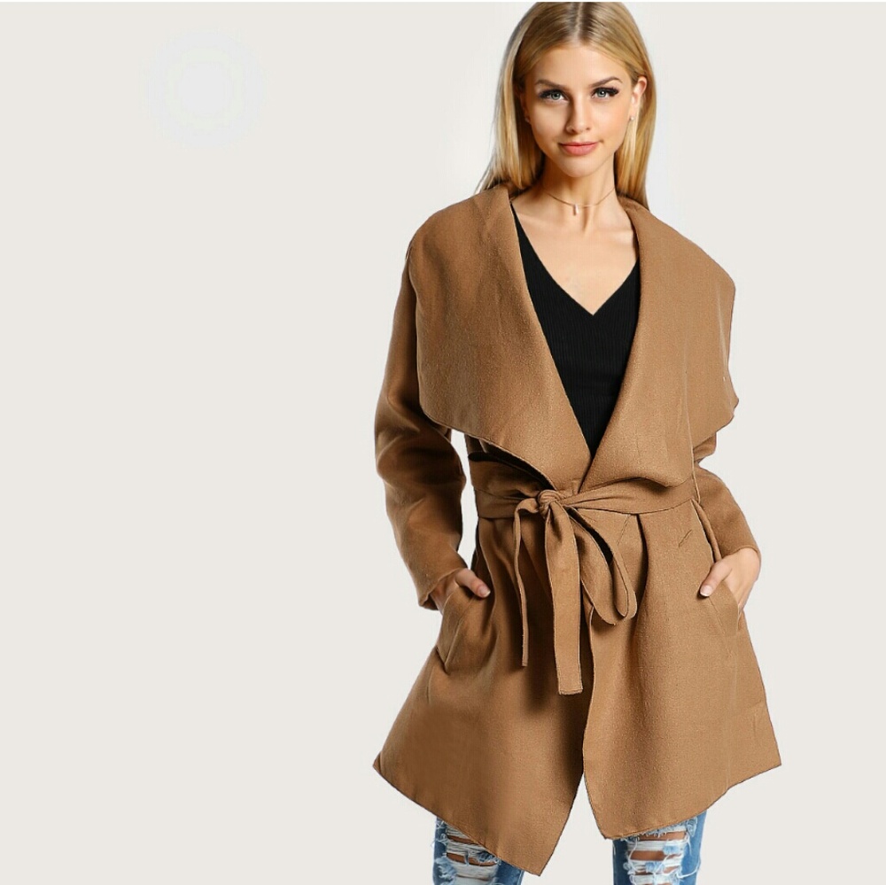 NWT Draped Soft Knit Trench Coat